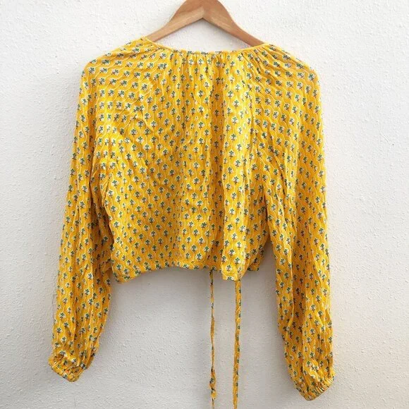 RHODE x Target Dainty Lotus‎ Print Wrap Top Size Large - Picture 3 of 8